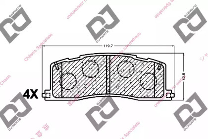 Комплект тормозных колодок BP1404 DJ PARTS